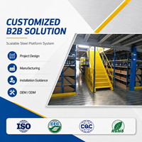 Système de stockage en entrepôt avec plateforme en acier robuste, capacité de charge élevée, protection contre la corrosion, certifié ISO9001