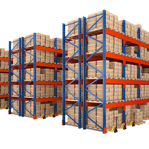 4 Tier Light Duty Steel Mezzanine Rack Adjustable Warehouse Shelving Foldable Durable Anti-Rust Powder Coated <b>Storage</b> <b>System</b> - Product Image 1