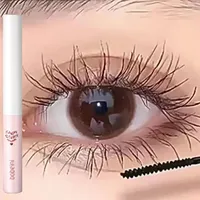 Mascara à brosse ultra-fine, maquillage en fibres de soie, allonge les cils, imperméable, séchage rapide, mascara mat brun noir, cosmétiques