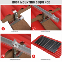 Système de montage solaire pour toiture, système de fixation de panneaux solaires pour toiture en tuiles, installation photovoltaïque