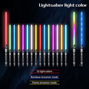 ZLangsports 2 pièces, nouvelle version améliorée, poignée en métal, 15 couleurs, 17 pixels lumineux, épées LED, cosplay, épée USB, jouet <span class=keywords><strong>sabre</strong></span> <span class=keywords><strong>laser</strong></span> - Product Image 6