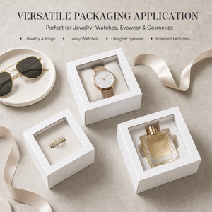 Custom-Made Luxury Rigid Cardboard Sliding <b>Drawer</b> <b>Box</b> with Clear Window Sponge Insert for Perfume <b>Jewelry</b> Watch Gift Packaging - Product Image 5