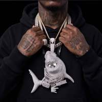 Colgante de Lujo 3D con Incrustaciones Completas Personalizado Estilo Hip Hop, Colgante de Moissanita 925 con Forma de Animal para Hombre, Regalo para Fiesta y Streetwear, Venta al por Mayor