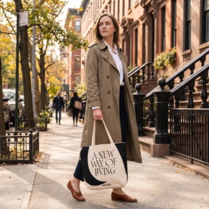 High Quality Natural Cotton <b>Canvas</b> Shopping Tote <b>Bag</b> 18 Inches <b>Large</b> Travel Beach <b>Bag</b> Durable Grocery <b>Bag</b> for Supermarket - Product Image 6