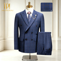 Costume de cérémonie haut de gamme à double boutonnage à carreaux pour homme, idéal pour les garçons d'honneur et les mariés – Meilleure vente
