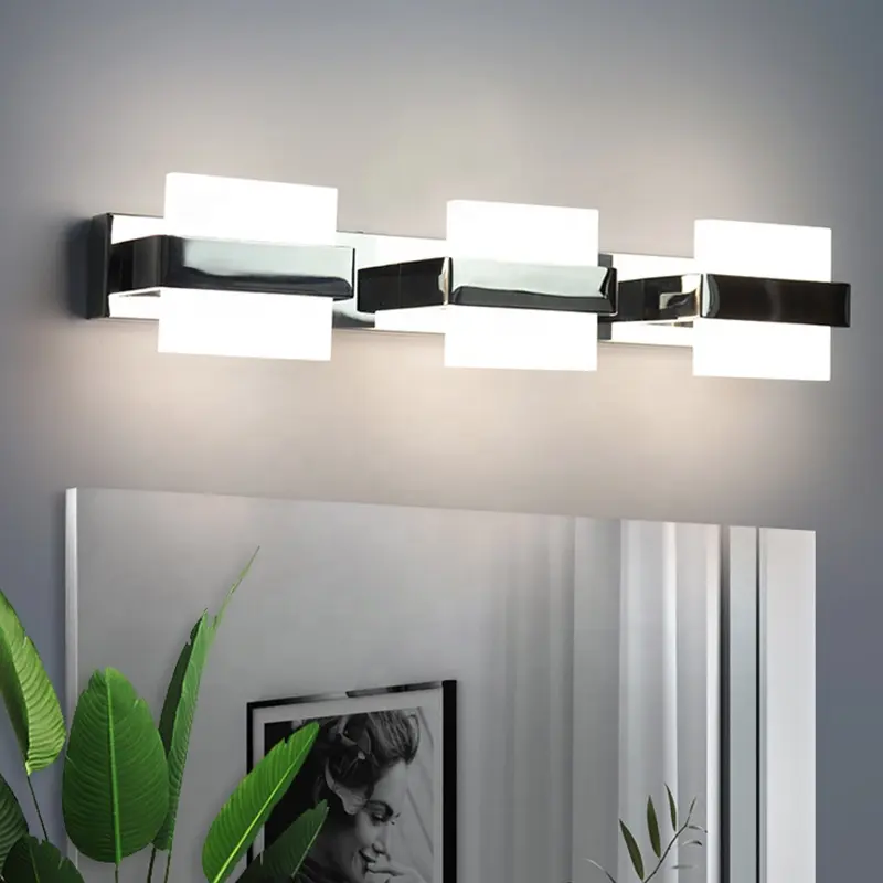 Wholesale Modern Simple Vanity Lights White Warm Light Bathroom Wall Makeup Mirror With LED Vanity Light