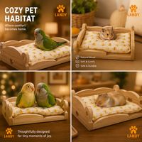 Lit suspendu en bois massif naturel pour perroquet, accessoires de cage, nichoir respirant, lit de repos pour petits animaux