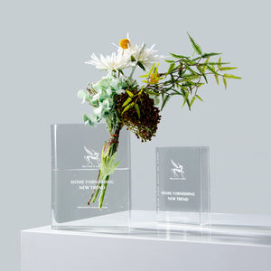 थोक नॉर्डिक पुस्तक के आकार का फूल फूलदान कली आधुनिक स्पष्ट सजावट शादी एक्रिलिक फूल Vases - Product Image 5