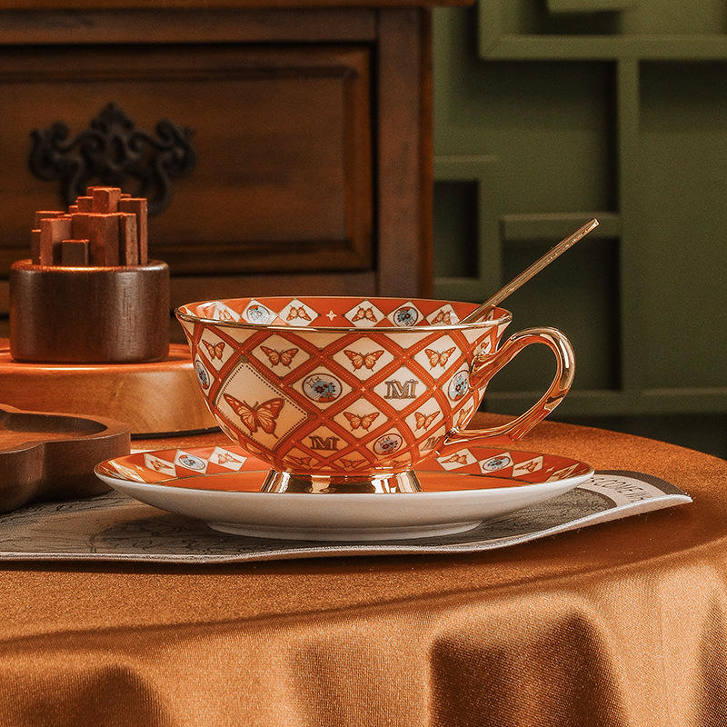 Orange Single Cup Saucer Spoon (Mail Order Pack)