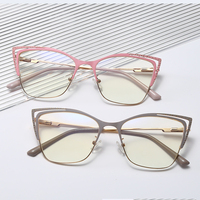Lunettes Modernes Anti-Lumière Bleue pour Hommes Montures de Lunettes Oeil de Chat Verres Optiques 2025 Monture Transparente en Métal