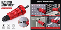 Pistolet à rivets électrique sans fil FANYIN FY-007, mandrins en acier 35CrMo M3/M6, corps en alliage d'aluminium, boîtier en caoutchouc pour usage industriel et bricolage