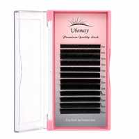 Plateaux d'extensions de cils en fibre PBT coréenne pour cils en soie, Premium Ultra-Noir Volume, 0.03 0.05 0.07, Vente en gros, 8-15mm