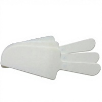 Couteau à gâteau jetable écologique en plastique avec logo personnalisé et design géométrique, ensemble de 3 pièces, personnalisation des couleurs
