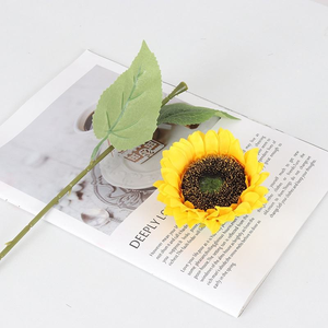 Fleurs artificielles <span class=keywords><strong>de</strong></span> tournesol <span class=keywords><strong>de</strong></span> haute qualité, à longue tige, grandes, pour la maison, les mariages, les anniversaires, les fêtes, en vrac, jaunes, décoration estivale - Product Image 1