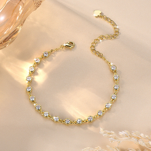 Elegante y Moderna Pulsera de Tenis para Mujer, Estilo Hiphop, con Incrustaciones de Zirconia 5A Transparente de Corte Redondo de 3mm, Engaste de Bisel, Pavé Completo, Resistente al Desgaste - Product Image 3