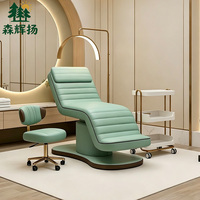 Table de massage esthétique de luxe à 3 moteurs, lit de spa incurvé pour soins du visage, salon de beauté, cosmétique et extensions de cils