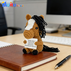 Muñeco de Ganchillo Hecho a Mano, Caballo Amigurumi, Juguete de Caballo Tejido, Compañero de Escritorio para Apoyo Emocional, Abrazo de Bolsillo, Recuerdo para Baby Shower - Product Image 5