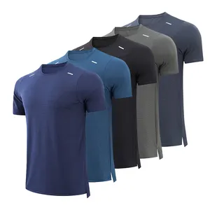 Großhandel atmungsaktive schnell trocknen Kurzarm Athletic Gym Shirts benutzer definierte Logo Gym T-Shirts Workout Fit Sport Running T-Shirt