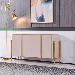 Justaucorps moderne en verre trempé or, support de télévision contemporain pour la maison, en bois avec miroir, finition brillante, nouvelle collection 2020 - Product Image 4