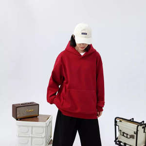 Sudadera con capucha de forro polar personalizada con logo, hombros caídos, bolsillos, gruesa, holgada, antipilling, a la moda, para parejas, venta al por mayor - Product Image 1