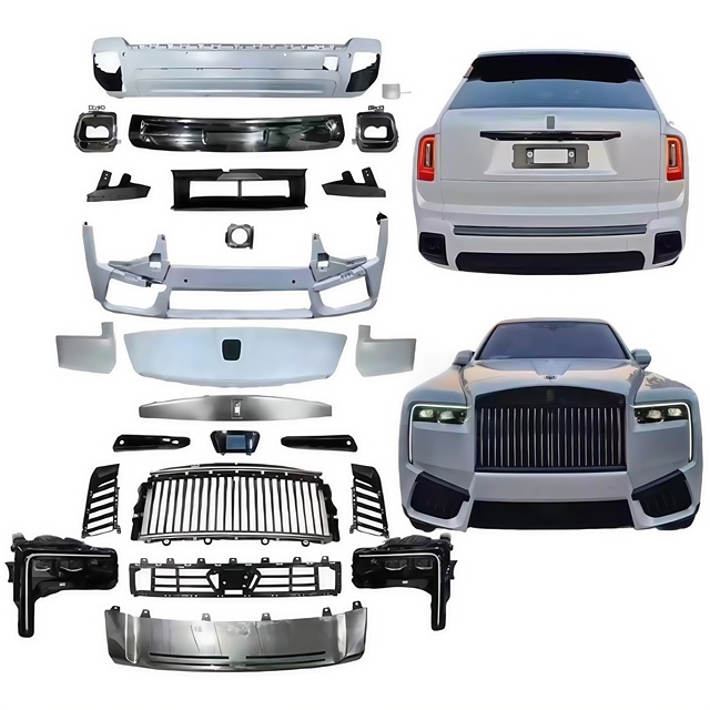 For Rolls-Royce Cullinan Headlights Front and Rear Bumper Surround Components in the Grid Grille Tail Lip Tail Throat Upgraded