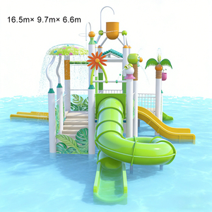 Parque Acuático con Temática de Selva <span class=keywords><strong>Tropical</strong></span>, Sistema de Toboganes de Agua de Acero Inoxidable y Fibra de Vidrio, Diseño Espiral Curvo - Product Image 2