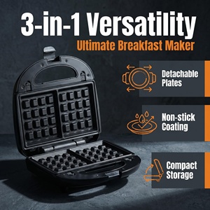 Macchina per Waffle Multifunzionale con <span class=keywords><strong>Piastre</strong></span> Rimovibili e Sostituibili, <span class=keywords><strong>Tostapane</strong></span> Elettrico per Colazione Domestica, Supporto OEM e ODM - Product Image 6