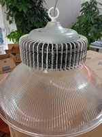 Luminaire industriel à haute luminosité 100W en aluminium pour entrepôt, avec réflecteur PC transparent laiteux