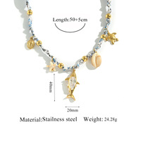 Collier pendentif sportif en acier inoxydable pour femme, chaîne en bambou, luxe léger, style marin, simple et tendance, passe-partout
