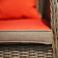Ensembles de meubles de jardin d'extérieur en rotin tressé, canapés, tables et chaises de loisirs avec coussins en polyester, design traditionnel pour hôtels et patios