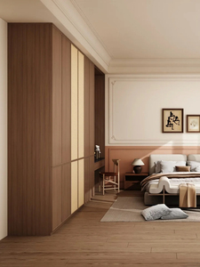 Armoire moderne en bois massif <span class=keywords><strong>avec</strong></span> portes en contreplaqué, écologique, grande capacité, meubles de rangement pour chambre à coucher - Product Image 2