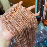 Perles en pierre naturelle, pierre de soleil, 4*4mm, carrées, facettées, perles de pierres précieuses en vrac pour la fabrication de bijoux DIY