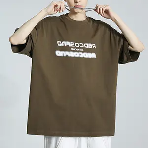 2023 Custom 100% heavy Cotton screen printing t shirt Logo blank vendors for Heavyweight 240GSM Print OverSized men T Shirt