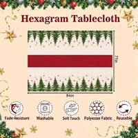 Nappe de Noël personnalisée en forme de sapin avec bordure en ruban rouge, pour table de salle à manger, événements hivernaux et banquets – Fournisseur