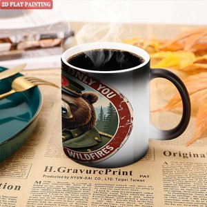 Custom Blank Mug 11oz Frosted Black Ceramic Heat Sensitive Cup <b>Drinkware</b> - Product Image 5
