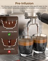 Machines à expresso professionnelles commerciales avec moulin intégré, en acier inoxydable, semi-automatiques, pour restaurant