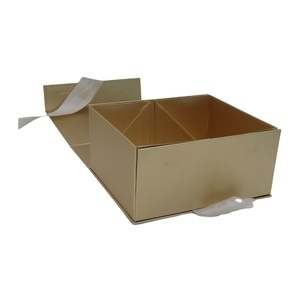 Tùy Chỉnh Cứng Nhắc Tông Gõ Xuống Gói Phẳng Từ Giấy Cứng Ráp Vàng Hộp Quà Tặng - Product Image 2