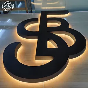 Logo del cartello aziendale con lettera del canale del canale 3D con Logo del cartello aziendale per ufficio esterno retroilluminato da esterno con lettera di segnaletica a parete Logo