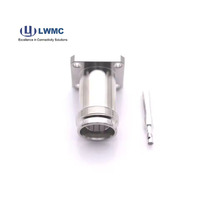 Cable eléctrico impermeable RF Coaxial hembra 4,3/10 conector 4 agujeros brida montada soldadura para cable 141