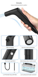 Elétrico Portátil Recarregável Handheld Shattaf Toilet Bidé Pulverizador com Tanque De Água para Camping Viagem Higiene Pessoal - Product Image 2