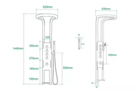 Nouveau Système de Douche Multifonctionnel LED SPA à Effet Pluie et Cascade en Laiton pour Salle de Bain, Fixation Murale, Vente Chaude 2024