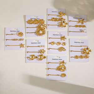 Набор заколок для волос Ilona Fashion: не тускнеющие, из нержавеющей стали с позолотой 18 карат, с жемчугом и цветами, для женщин и девушек - Product Image 5