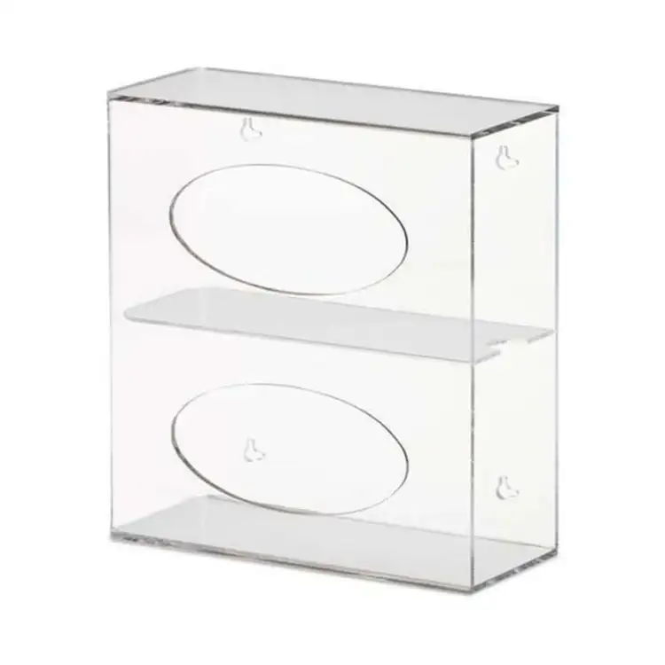 Clear Acrylic Tissue Box Rectangular Wall Mounted Paper Towel Holder Acrylic Napkin Holder