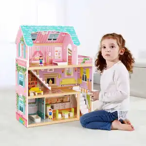 Maison de poupée en bois pour enfants, jeu de rôle, jouet éducatif de bricolage, meubles de chambre, nouveau, 2022