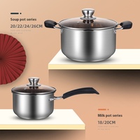 Marmite à soupe et à lait Yolecen en acier composite moderne, 16 cm, compatible avec les plaques à induction, 50 L, double, pour la maison, bébé