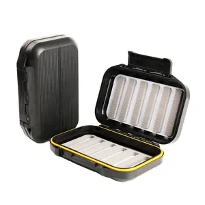 FJORD Grey Color Portable Plastic Waterproof Two Size Flies Double Side Clear Slit Foam Insert Fly Fishing Tackle Case Box