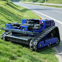 Tondeuse à gazon multifonctionnelle autopropulsée à chenilles télécommandée à essence 550 avec coupe à fléaux