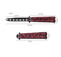 Couteau papillon formateur entraînement pratique acier Balisong lame non affûtée sécurité Balisong extérieur tactique sport Cool crâne