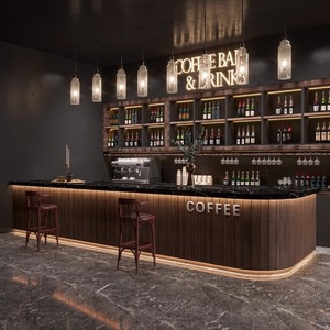 Mostrador de Recepción Personalizado Estilo <span class=keywords><strong>Vintage</strong></span> para Bar, Pub, Cafetería, Hotel, Restaurante de Hot Pot, Caja Registradora, Escritorio Frontal de Esquina y <span class=keywords><strong>Vitrina</strong></span> - Product Image 1