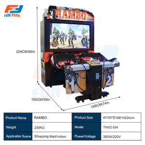 Macchina Arcade Sparatutto a Moneta <span class=keywords><strong>Rambo</strong></span> First Blood con Schermo LCD HD da 55 Pollici e Doppia Pistola, Simulatore di Gioco Stallone per Centri Divertimento - Product Image 5